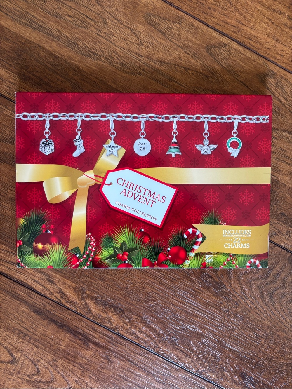 Christmas Advent Charm Collection - Red & Gold Holiday Countdown